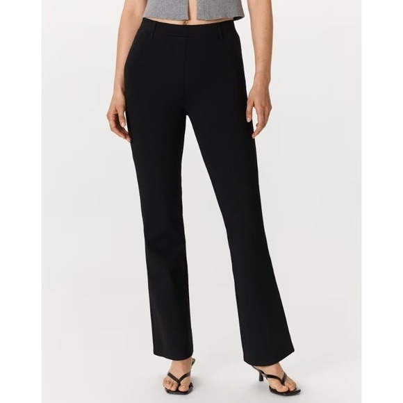 Quince Pants - Quince Black Ultra-Stretch Ponte Bootcut Pants 30" Inseam Size Petite S Black